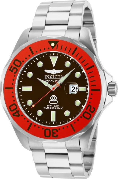 Montre Homme Invicta Pro Diver 14658 Lunette rouge et graduations
