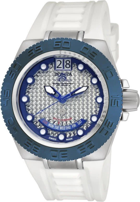Montre Homme Invicta Subaqua 10885 Bracelet coloris blanc en caoutchouc
