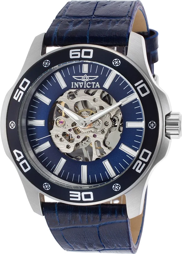 Montre Homme Invicta Specialty 17259 Bracelet bleu aspect croco en cuir