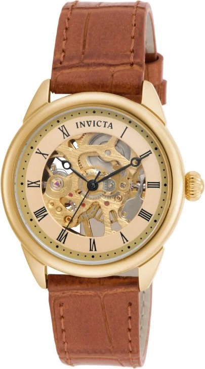 Montre Femme Invicta Specialty 17197 Bracelet brun et boîtier doré