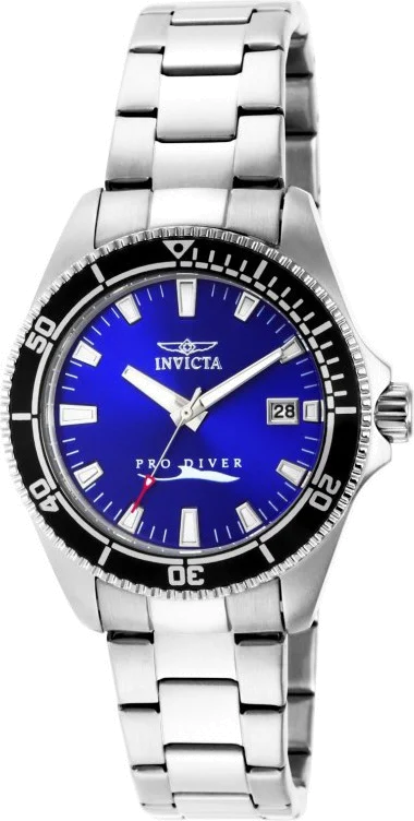 Montre Femme Invicta Pro Diver 15136 Bracelet argenté et cadran bleu