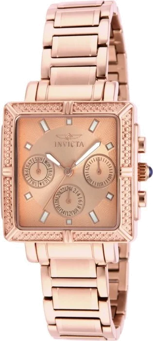 Montre Femme Invicta Wildflower 14872 Boîtier carré en acier or rose
