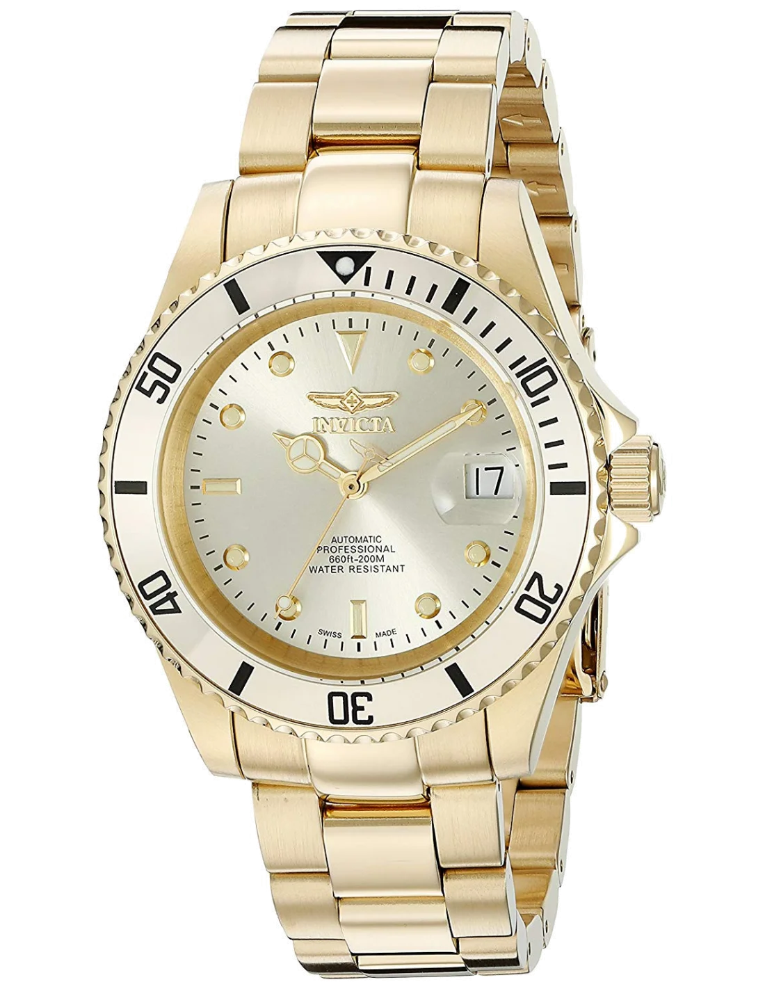 Montre Homme Invicta Pro Diver 18508 Or vue 2