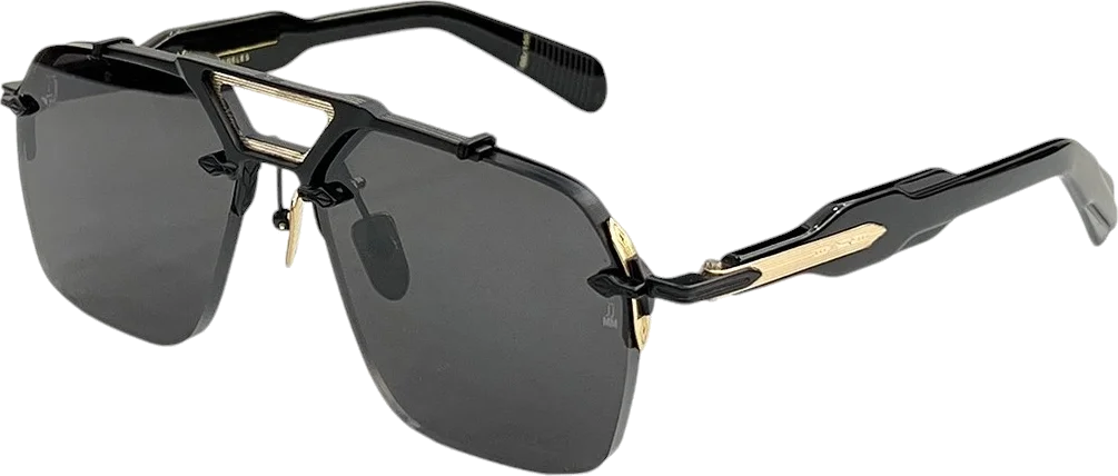 Lunettes de Soleil Jacques Marie Mage Silvertone - Monture Aviator Noir/Or en Aluminium-Magnésium 57-16 pour Homme