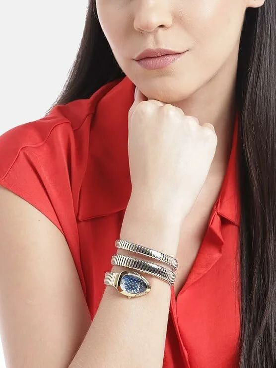 Montre Femme Just Cavalli JC1L224M0075 - Cadran Bleu & Bracelet Acier Bicolore vue 4