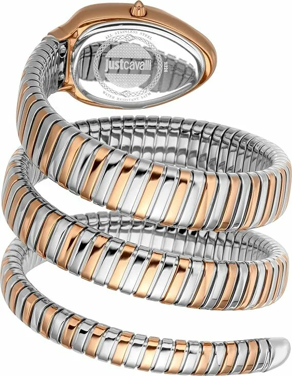 Montre Femme Just Cavalli JC1L224M0095 Bicolore Or Rose et Argent Cadran Bleu 34mm vue 3