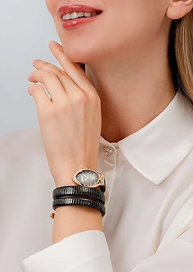 Montre Femme Just Cavalli JC1L248M0085 Signature Snake - Cadran Noir, Acier Noir et Or Rose vue 4