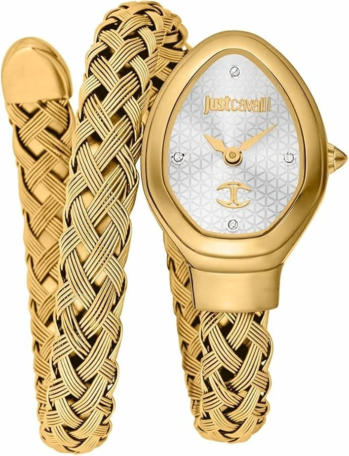 Montre-Bijou Just Cavalli JC1L264M0025 pour Femme - Cadran Argenté & Bracelet Acier Doré