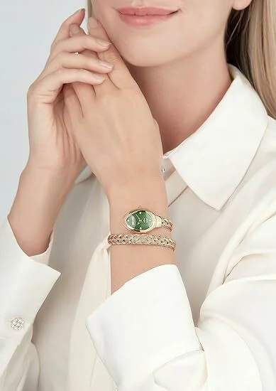 Montre-Bijou Just Cavalli JC1L264M0045 pour Femme - Cadran Vert et Acier Or Rose vue 4