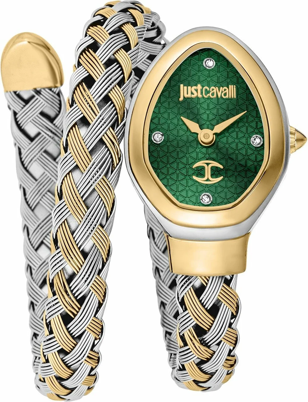 Montre Femme Just Cavalli JC1L264M0065 - Cadran Vert & Bracelet Acier Bicolore Argent/Or Rose