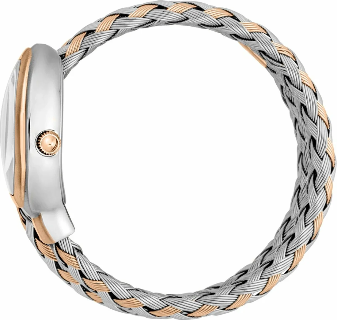 Montre Femme Just Cavalli JC1L264M0075 Bicolore Argent & Or Rose Motif Serpent vue 3