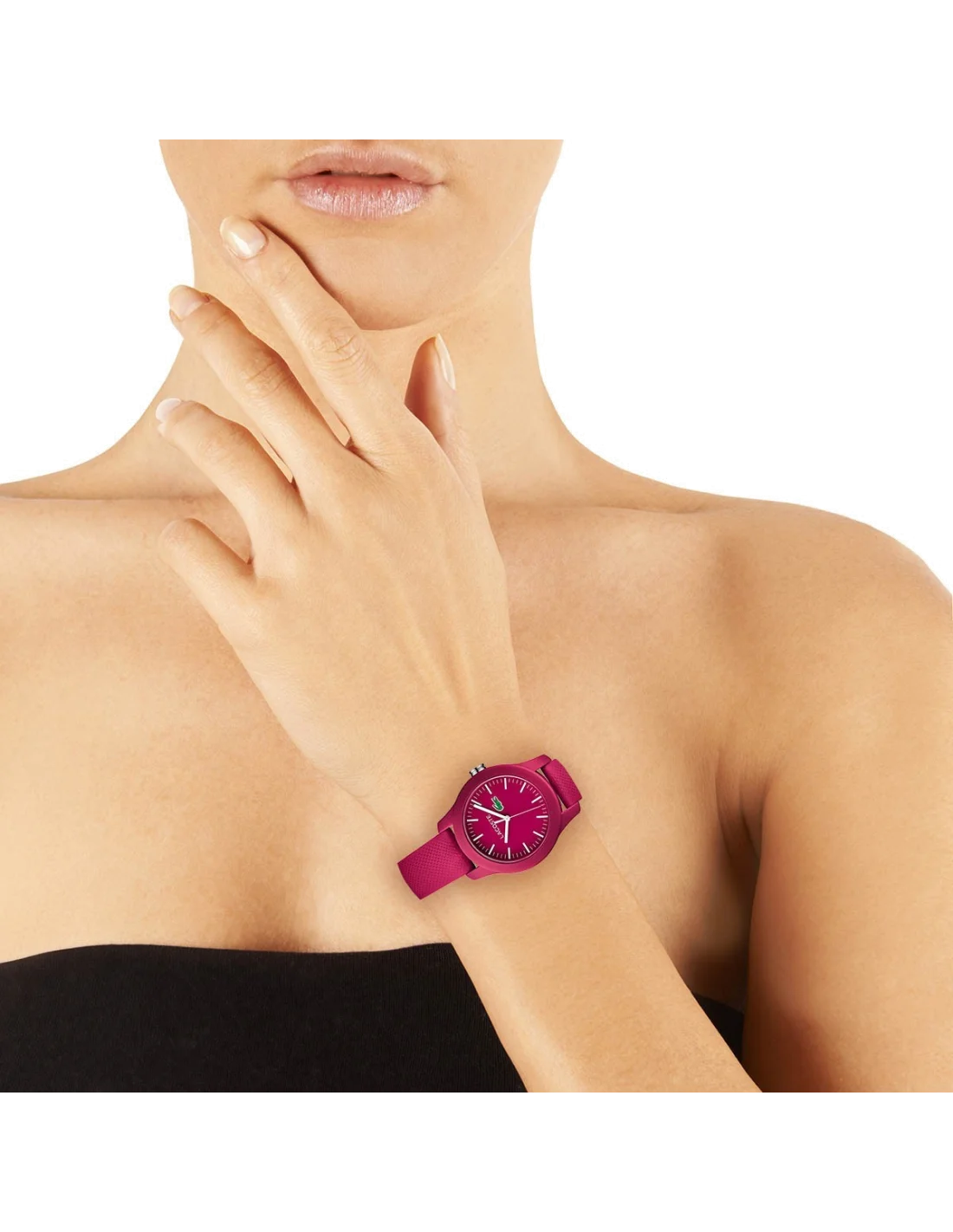 Montre Lacoste Poloshirt 2000957 pour Femme, Cadran Fuchsia et Bracelet Silicone Rose