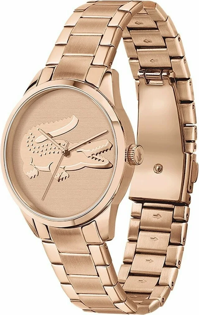 Montre Lacoste Ladycroc 2001172 pour Femme - Cadran et bracelet acier or rose vue 2