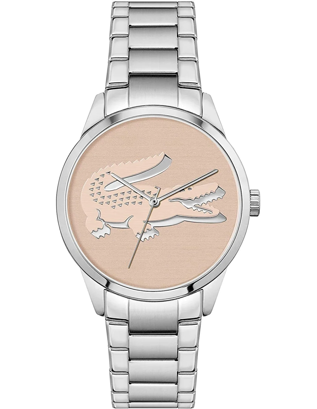Montre Lacoste LadyCroc 2001173 pour Femme - Cadran Rose et Bracelet Acier Inoxydable Argent