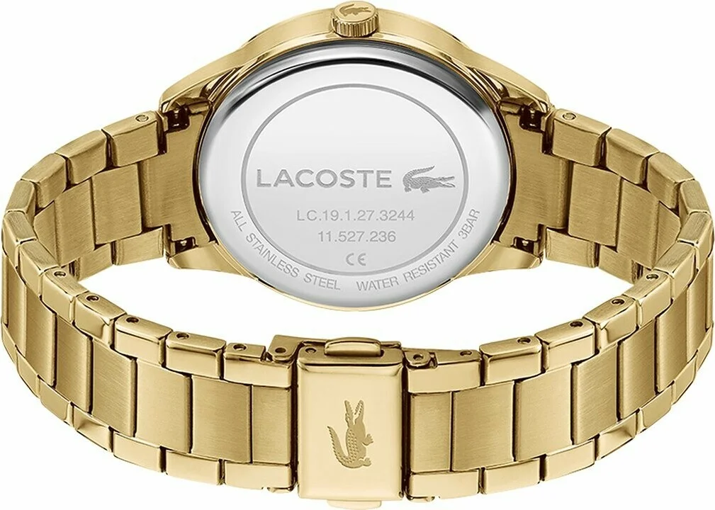 Montre Femme Lacoste Ladycroc 2001175 - Boîtier et bracelet acier doré vue 3