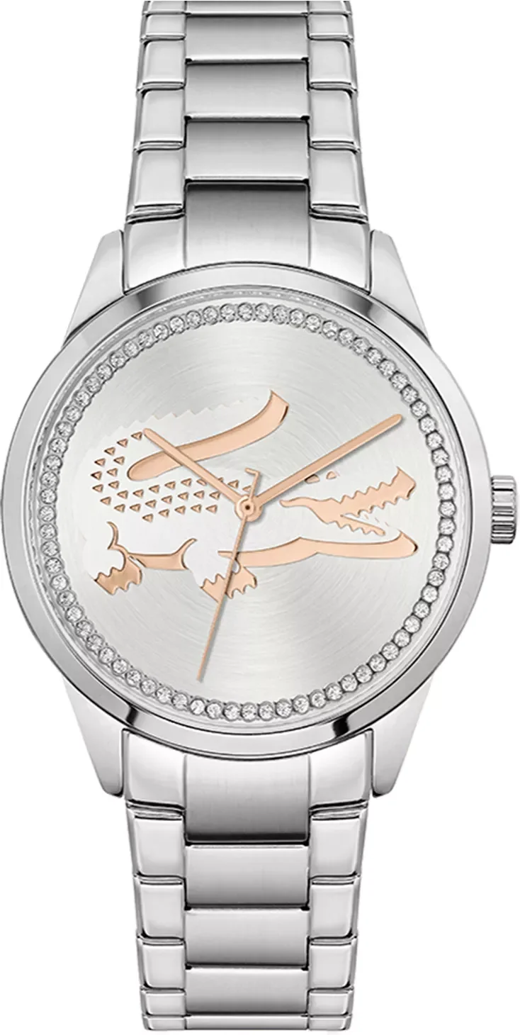 Montre Femme Lacoste Ladycroc 2001189 en Acier Argenté Cadran Strass