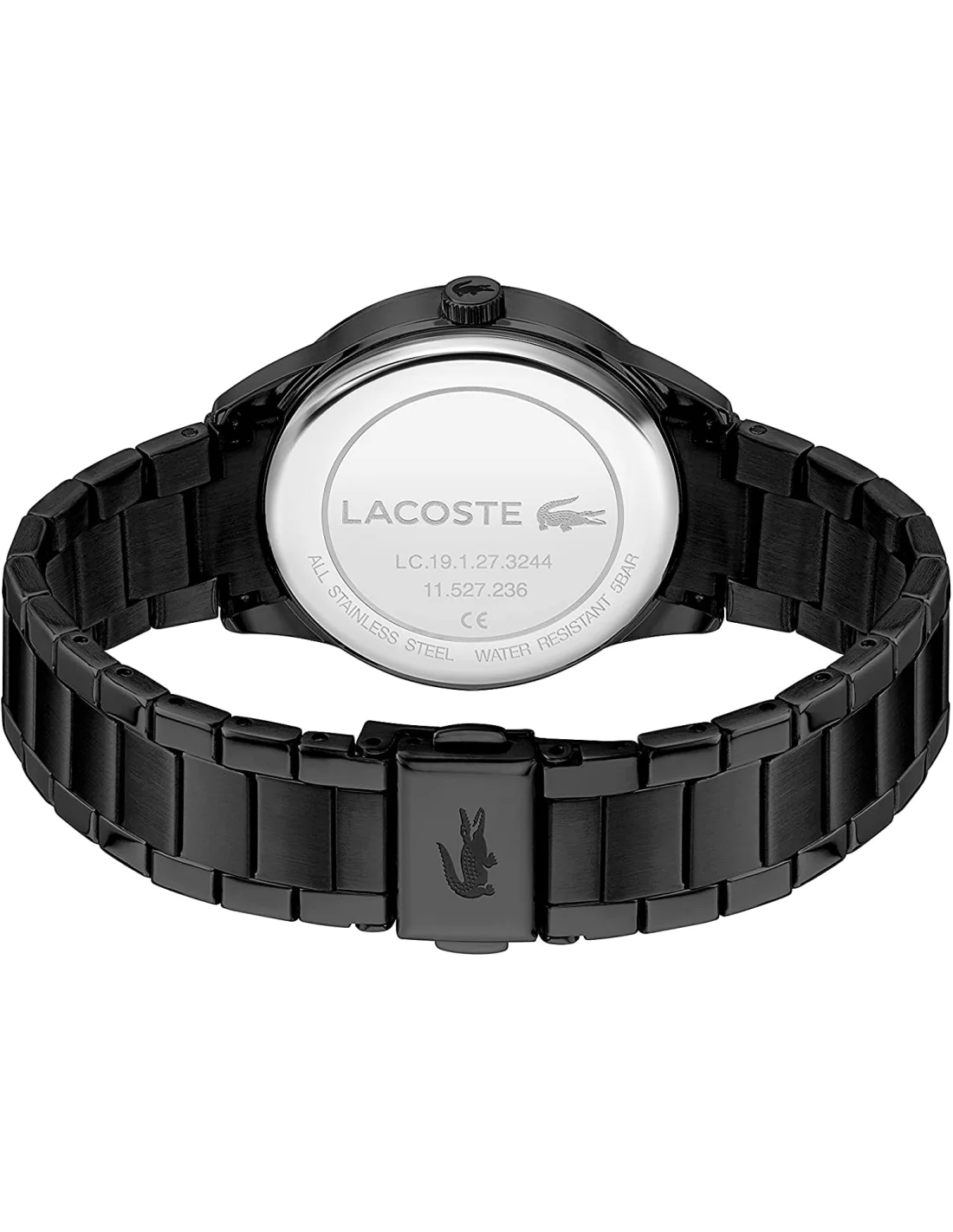 Montre Femme Lacoste Ladycroc 2001192, bracelet acier inoxydable noir et cadran strass vue 2