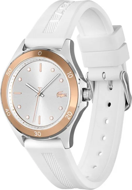 Montre Femme Lacoste Swing Réf. 2001225 - Cadran Argenté, Bracelet Silicone Blanc vue 2