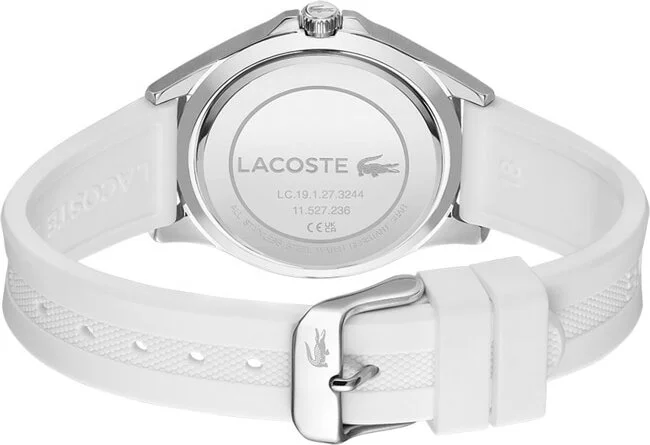 Montre Femme Lacoste Swing Réf. 2001225 - Cadran Argenté, Bracelet Silicone Blanc vue 3