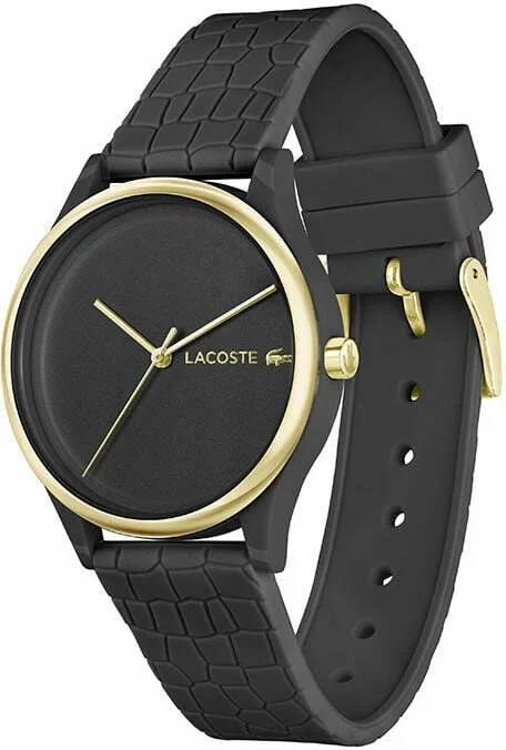 Montre Lacoste Crocodelle 2001249 pour Femme - Boîtier Bicolore, Cadran et Bracelet Noir vue 2