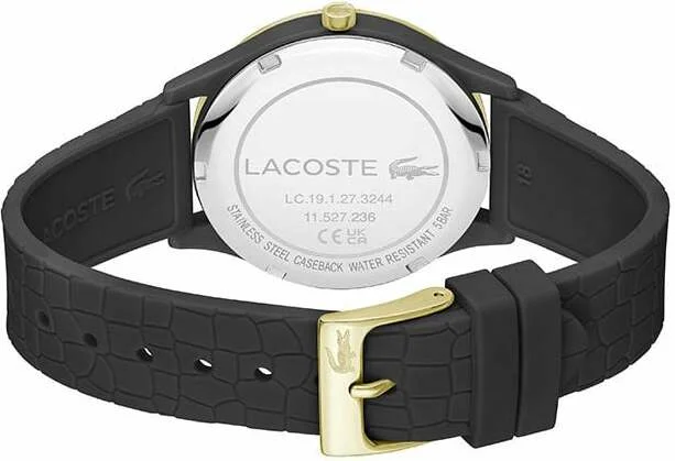 Montre Lacoste Crocodelle 2001249 pour Femme - Boîtier Bicolore, Cadran et Bracelet Noir vue 3