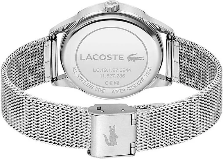 Montre Lacoste Ladycroc 2001259 pour Femme, Cadran Argent Strass, Bracelet Maille Milanaise Acier vue 3