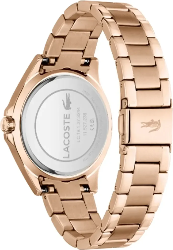 Montre Lacoste Swing 2001268 pour Femme - Cadran Bleu, Bracelet Acier Bicolore Or Rose vue 3