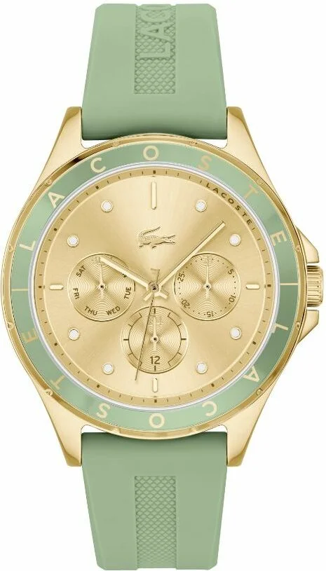 Montre Femme Lacoste Swing 2001298 - Cadran doré multifonctions, bracelet silicone vert