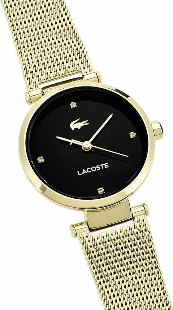 Montre Lacoste Orba 2001336 pour Femme - Boîtier et Bracelet Maille Milanaise Doré, Cadran Noir vue 2