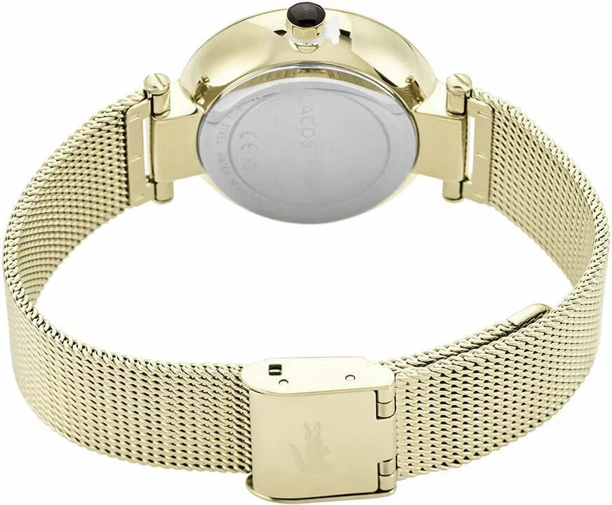 Montre Lacoste Orba 2001336 pour Femme - Boîtier et Bracelet Maille Milanaise Doré, Cadran Noir vue 4