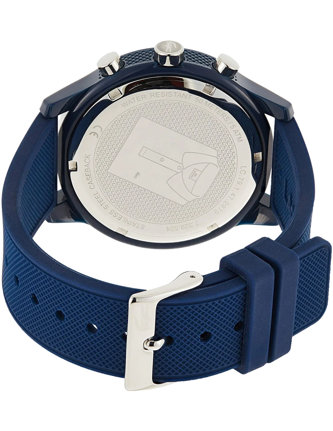 Montre Lacoste Homme 2010970 12.12 - Boîtier Résine et Bracelet Silicone Bleu Multifonctions vue 3