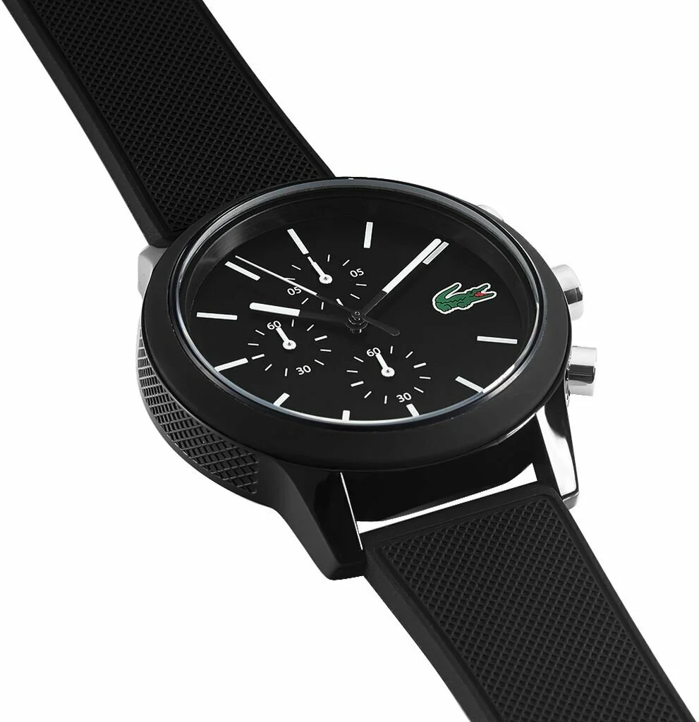 Montre Lacoste Homme Réf. 2010972 - Cadran Noir Multifonctions, Bracelet Silicone Noir vue 2