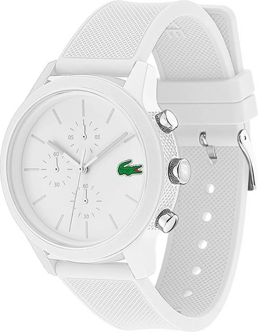 Montre Homme Lacoste 2010974 - Cadran Blanc Multifonctions, Bracelet Silicone Blanc vue 2