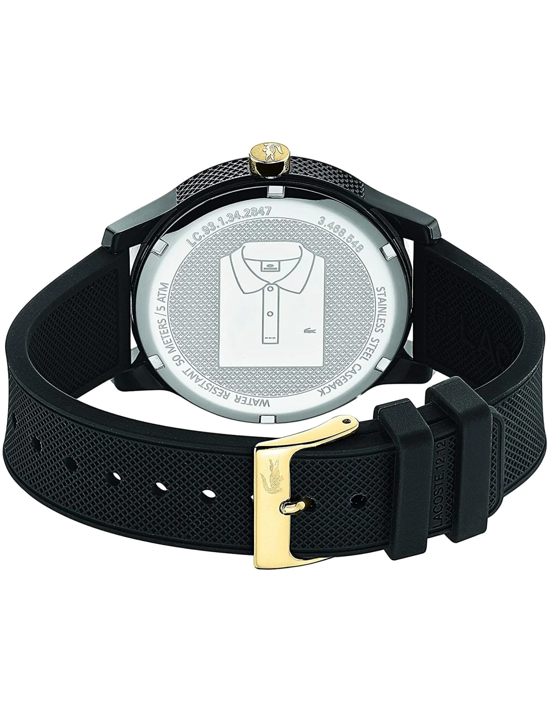 Montre Homme Lacoste 2011010 Cadran et Bracelet Noir Silicone vue 2
