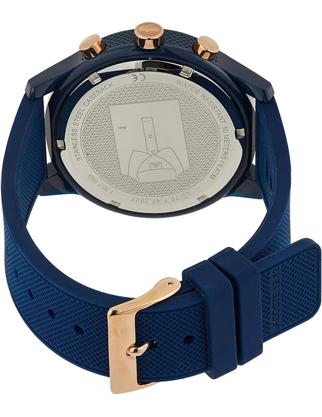 Montre Homme Lacoste 2011013 Chronomètre Sport - Cadran et Bracelet Silicone Bleu vue 2