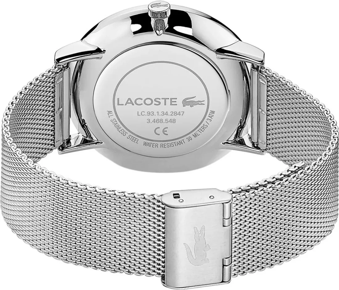 Montre Lacoste Homme Réf. 2011024 - Cadran Bleu & Bracelet Maille Milanaise Argent vue 3