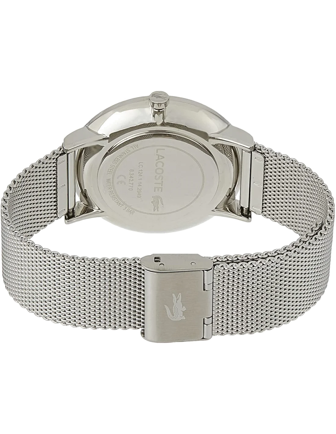 Montre Homme Lacoste Réf. 2011025 - Cadran Blanc, Boîtier et Bracelet Maille Milanaise Argenté vue 2
