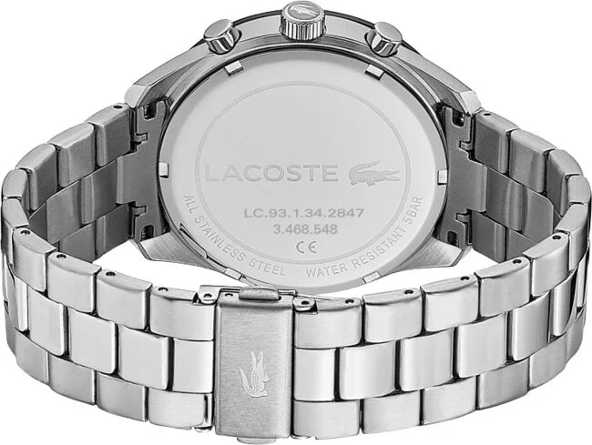 Montre Homme Lacoste 2011080 en acier, cadran vert et bracelet argent vue 3