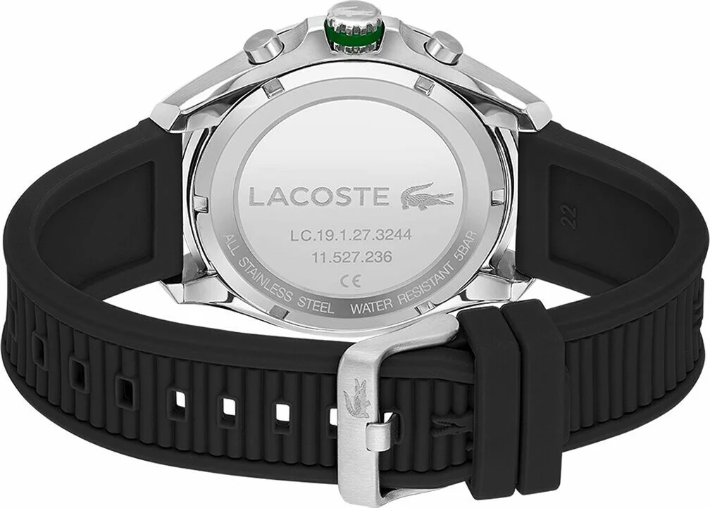 Montre Homme Lacoste 2011152 Tiebreaker - Cadran Multifonctions Noir, Bracelet Silicone Noir vue 3
