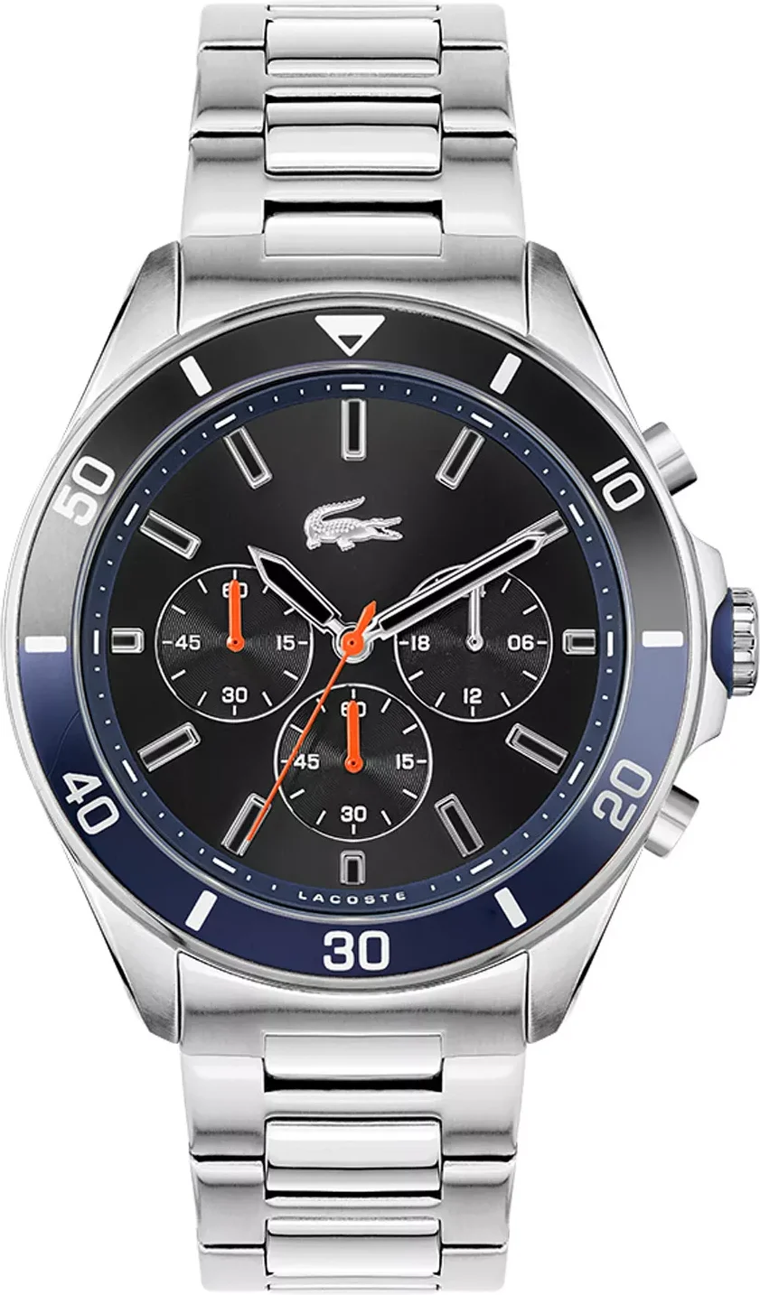 Montre Homme Lacoste 2011155 Acier Argenté Cadran Multifonctions Noir