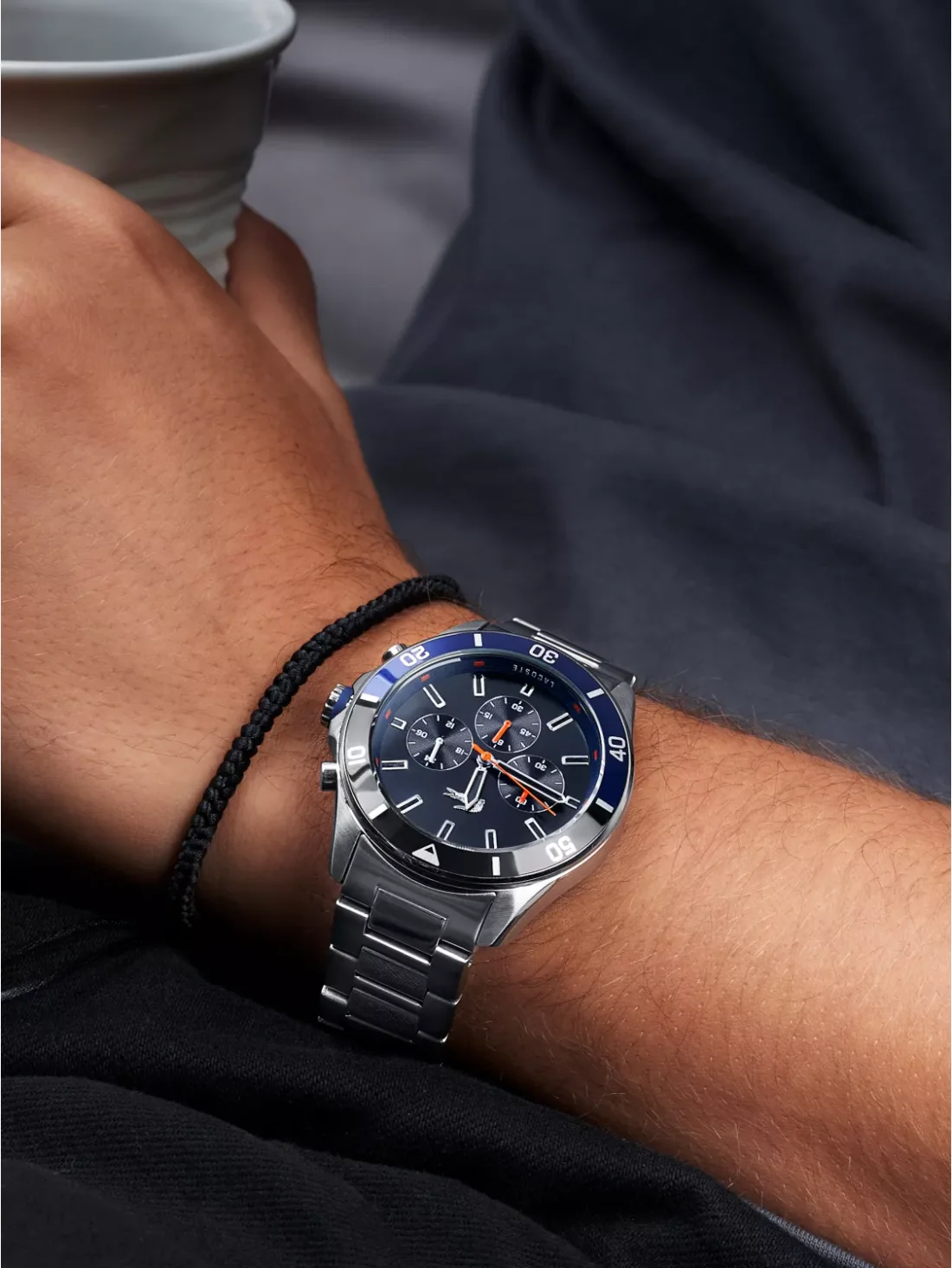 Montre Homme Lacoste 2011155 Acier Argenté Cadran Multifonctions Noir vue 4