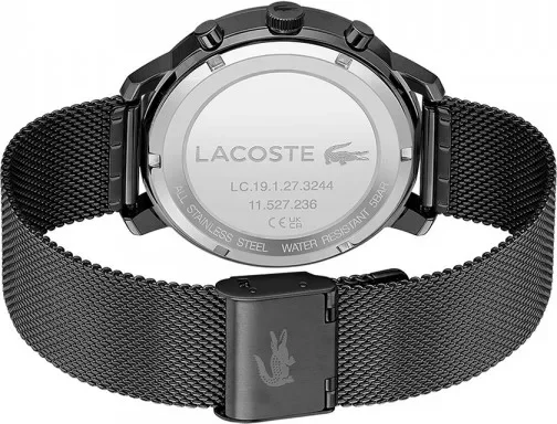 Montre Homme Lacoste 2011194 Chronographe Noir Acier Maille Milanaise vue 3