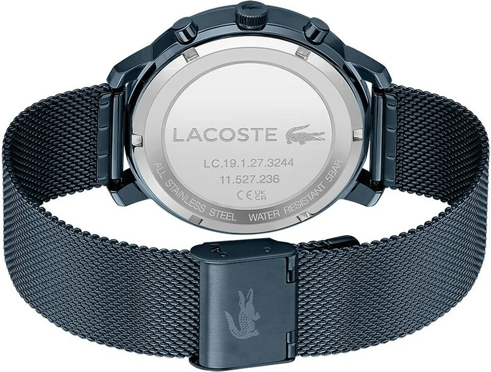 Montre Homme Lacoste 2011196 Replay - Boîtier et Bracelet Acier Bleu Maille Milanaise vue 3