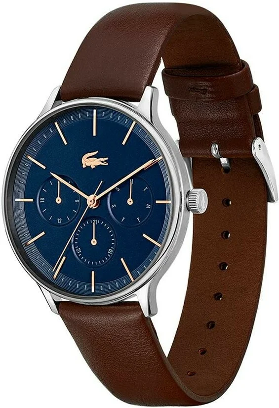 Montre Homme Lacoste Club 2011227 - Cadran Bleu Multifonctions, Bracelet Cuir Marron vue 2