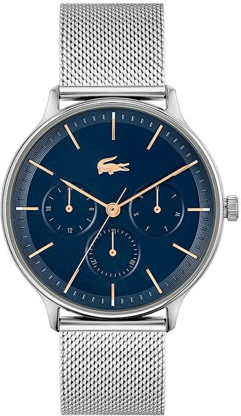 Montre Lacoste Homme Réf. 2011228 - Acier Argenté, Cadran Bleu Multifonctions