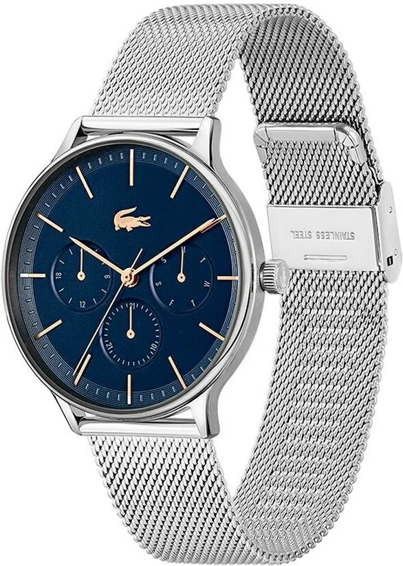 Montre Lacoste Homme Réf. 2011228 - Acier Argenté, Cadran Bleu Multifonctions vue 2