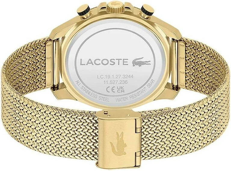 Montre Homme Lacoste 2011254 - Boîtier Bicolore Acier Doré & Bracelet Maille Milanaise vue 3