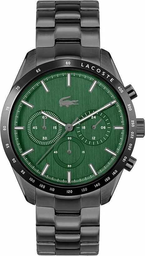 Montre Homme Lacoste Boston 2011270 - Boîtier Acier Noir, Cadran Vert Multifonctions