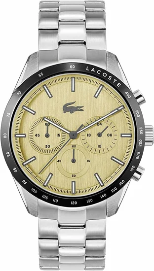 Montre Lacoste Homme 2011271 Boston - Boîtier Acier Argenté & Cadran Doré