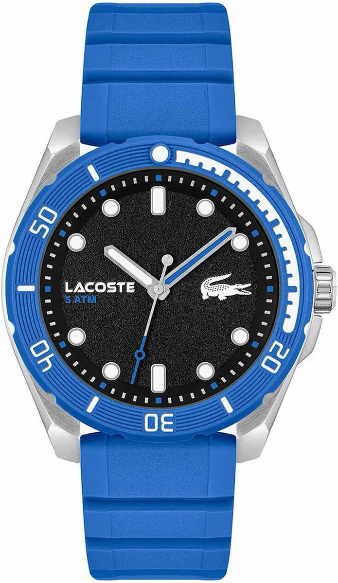 Montre Homme Lacoste Finn 2011285 - Cadran Noir, Bracelet Silicone Bleu